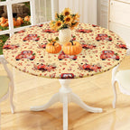 Waterproof PVC Flannel Table Cover Elastic Fitted Tablecloth