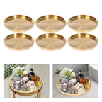 6Pcs Round Serving Trays, Stainless Steel