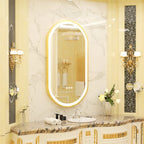 Large LED Oval Bathroom Mirror with Stepless Dimmable Lighted Vanity Mirror