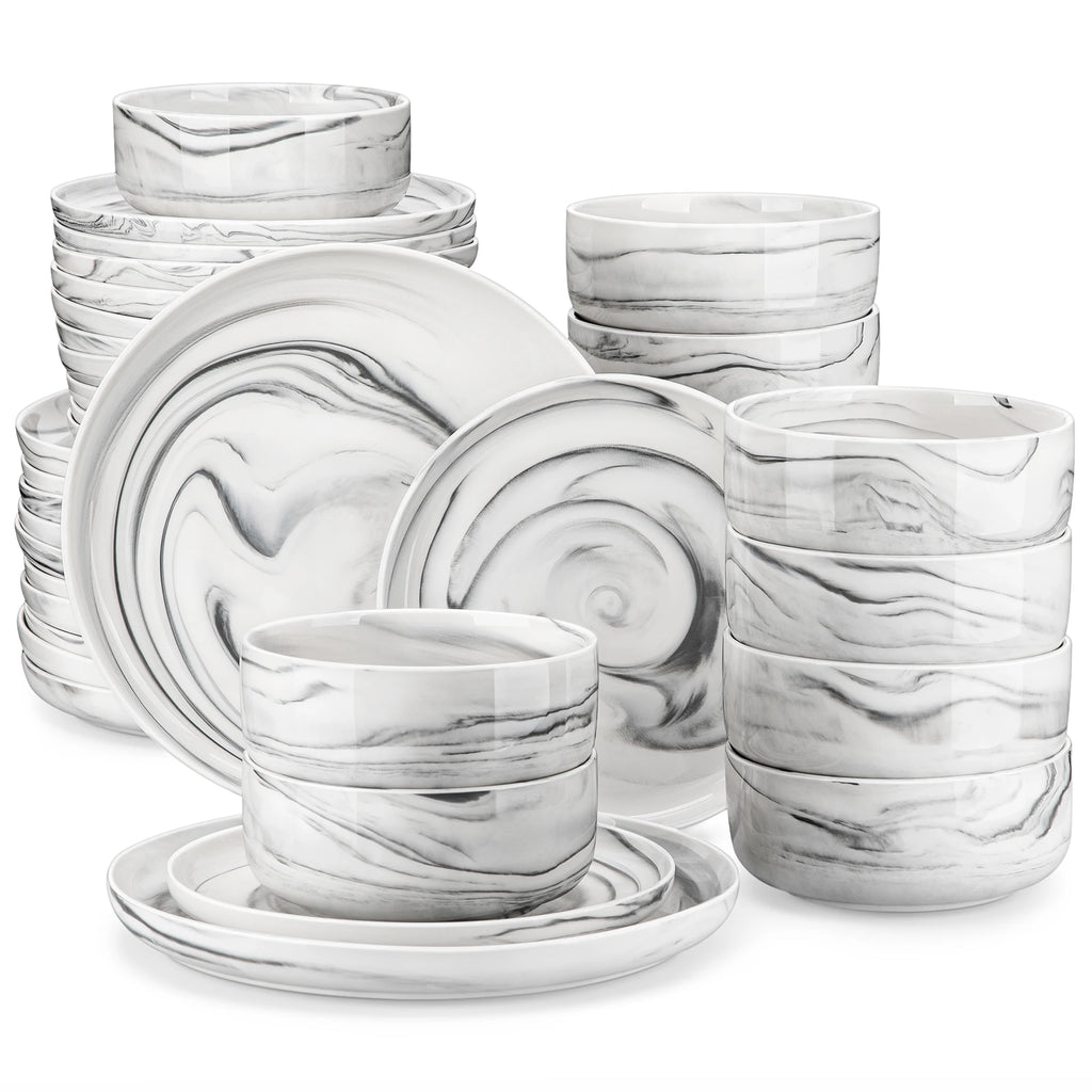 MALACASA 18/36-Piece Ceramic Plate Porcelain Dinnerware Set