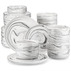 MALACASA 18/36-Piece Ceramic Plate Porcelain Dinnerware Set