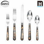 Barenthal Tortue Sandstone Handle Flatware Set 20Pcs Stainless Steel Cutlery