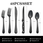 48Pcs Stainless Steel Cutlery Set Steak Knives