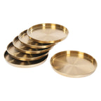 6Pcs Round Serving Trays, Stainless Steel