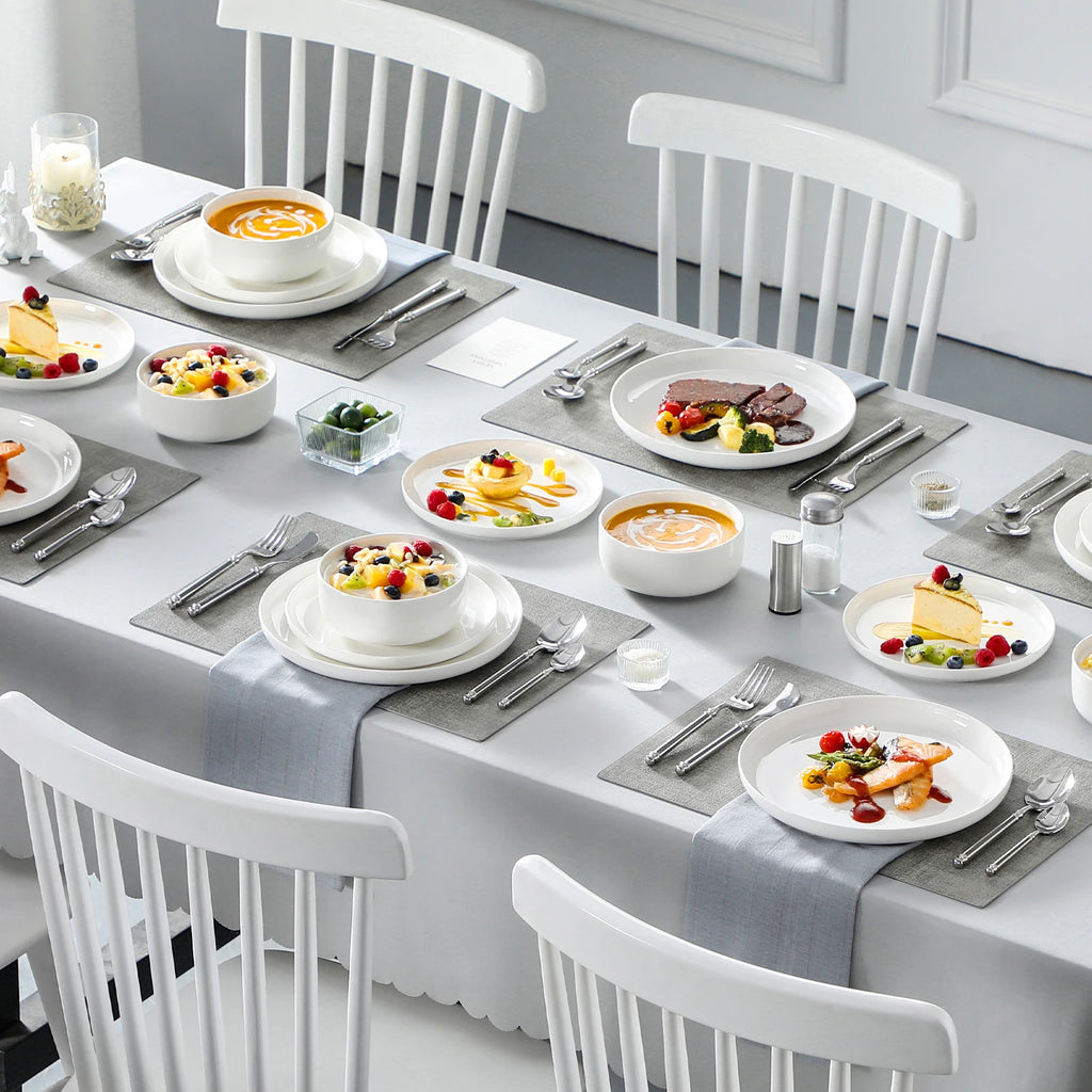 MALACASA 18/36-Piece Ceramic Plate Porcelain Dinnerware Set