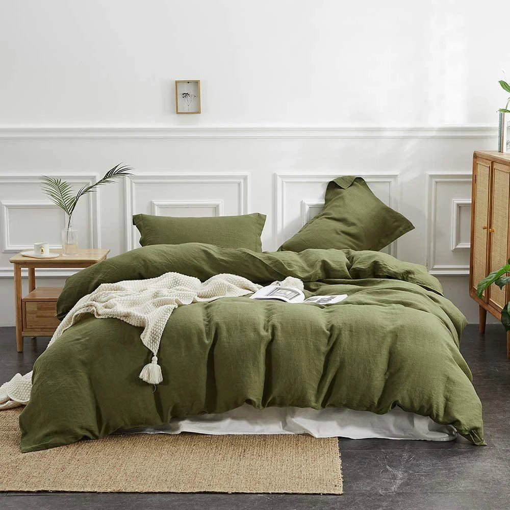3Pcs100% Linen Bedding Set