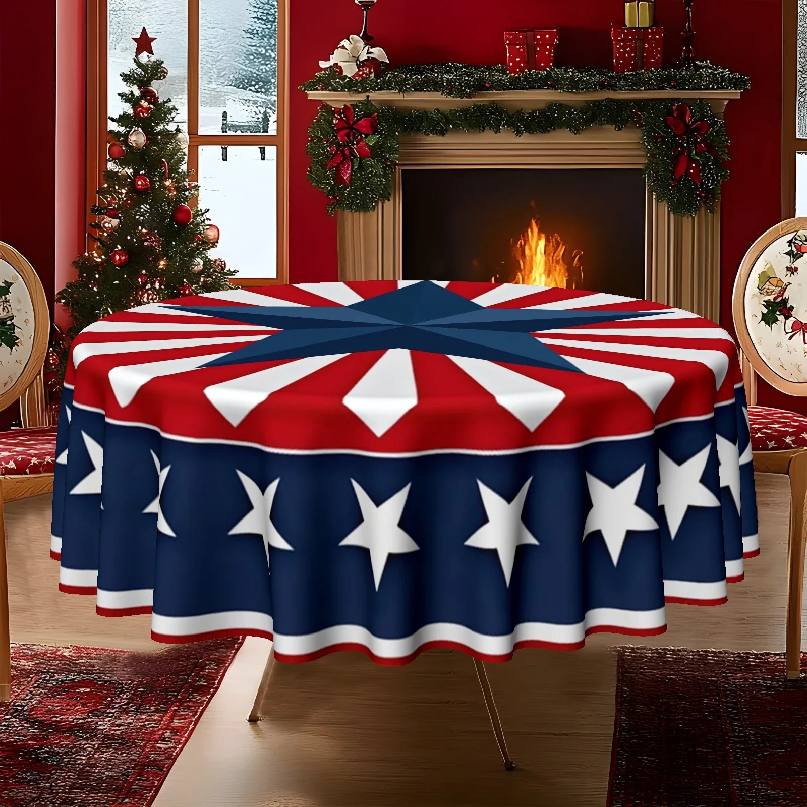 A Round Tablecloth Designed for Various Occasions