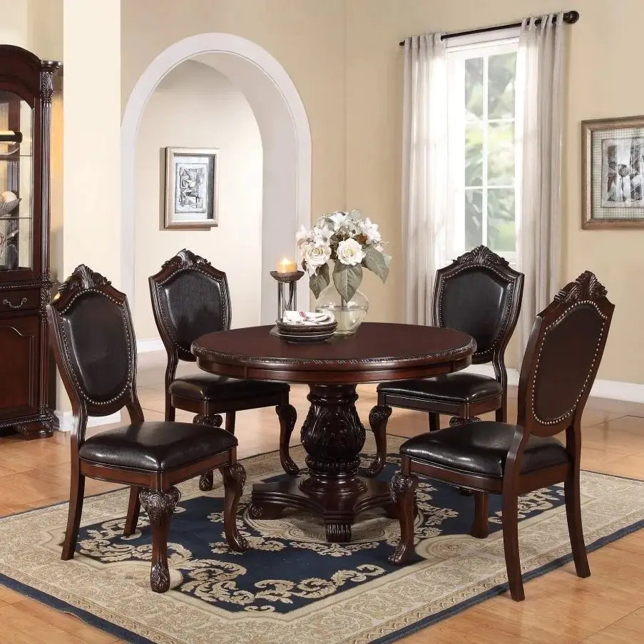 5pc Dining Set with 1 Classic Dining Table & 4x Side Chair