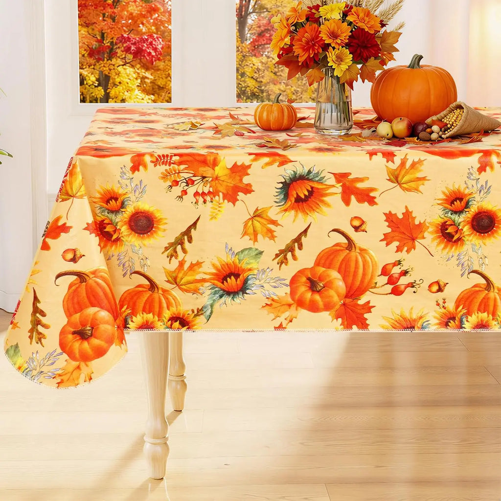 Waterproof PVC Flannel Table Cover Elastic Fitted Tablecloth
