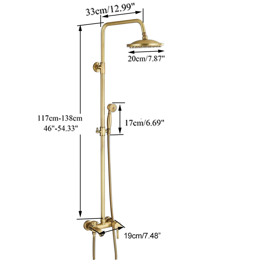 Classic Antique Brass Bathroom Shower Faucet Set Bathtub Shower