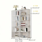 Multi Tier Bookshelf Storage Rack Black Bookcase