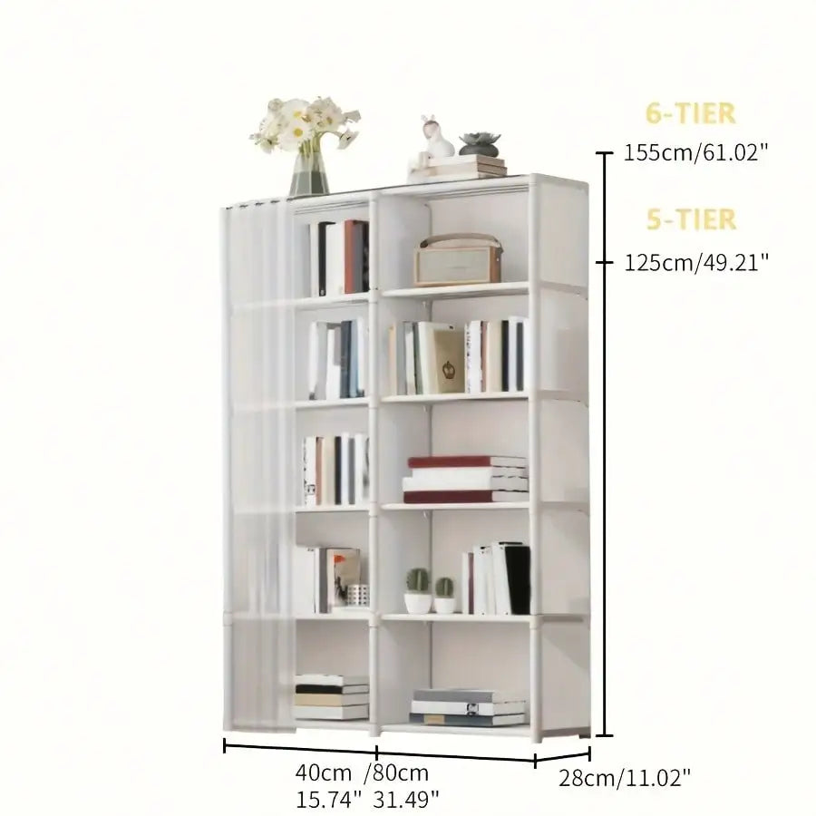 Multi Tier Bookshelf Storage Rack Black Bookcase