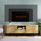 69" TV Stand w/ Power Outlet for TVs up to 80",Entertainment Center