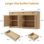 55 Inch Fluted Buffet Sideboard Cabinet