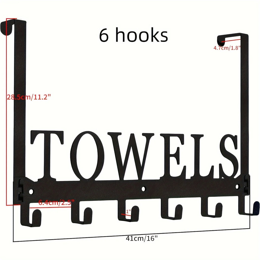 Over The Door Hooks, Towel Rack with 6 Hooks