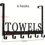 Over The Door Hooks, Towel Rack with 6 Hooks