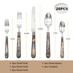 Barenthal Tortue Sandstone Handle Flatware Set 20Pcs Stainless Steel Cutlery
