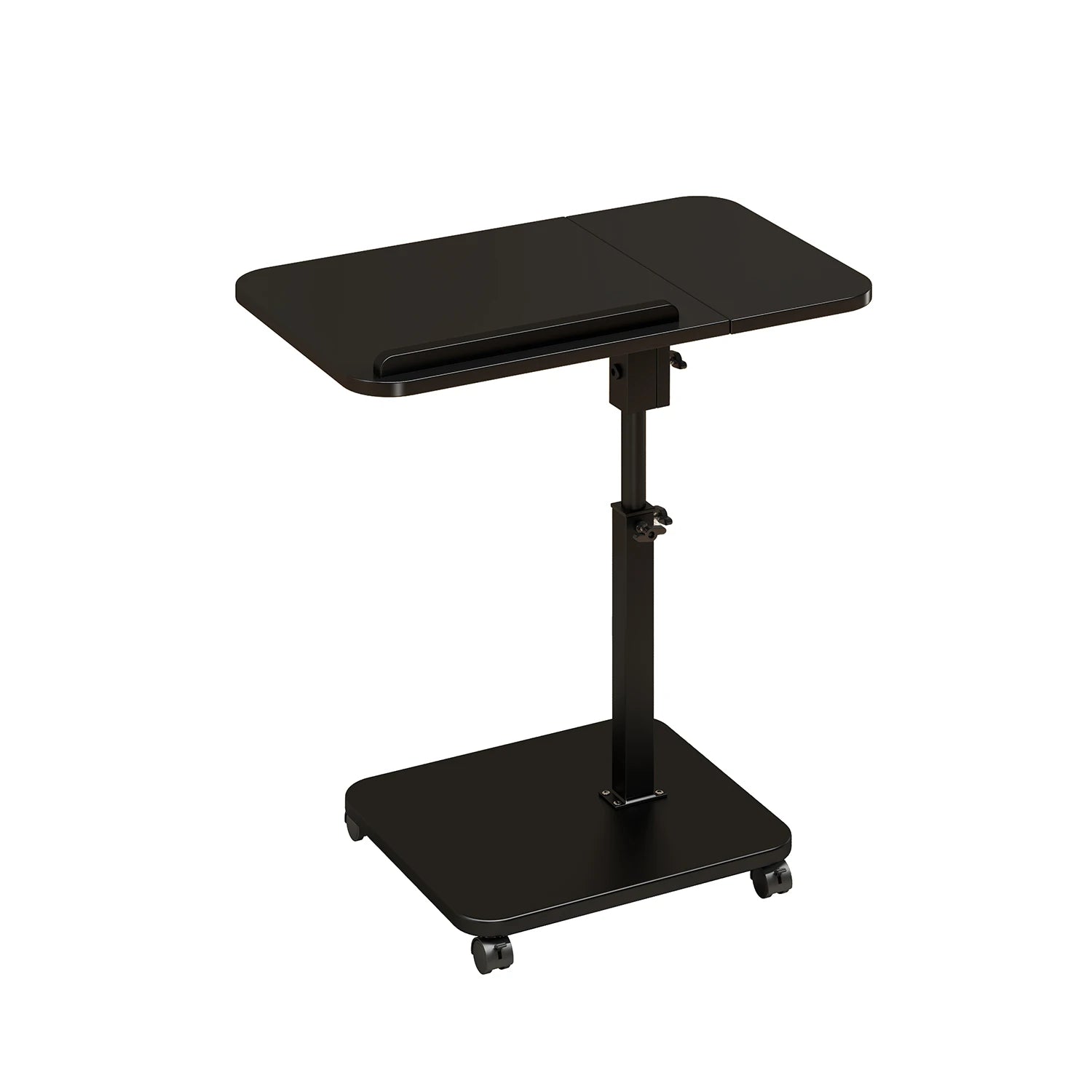 Adjustable Height c-Shaped End Table with Wheels,