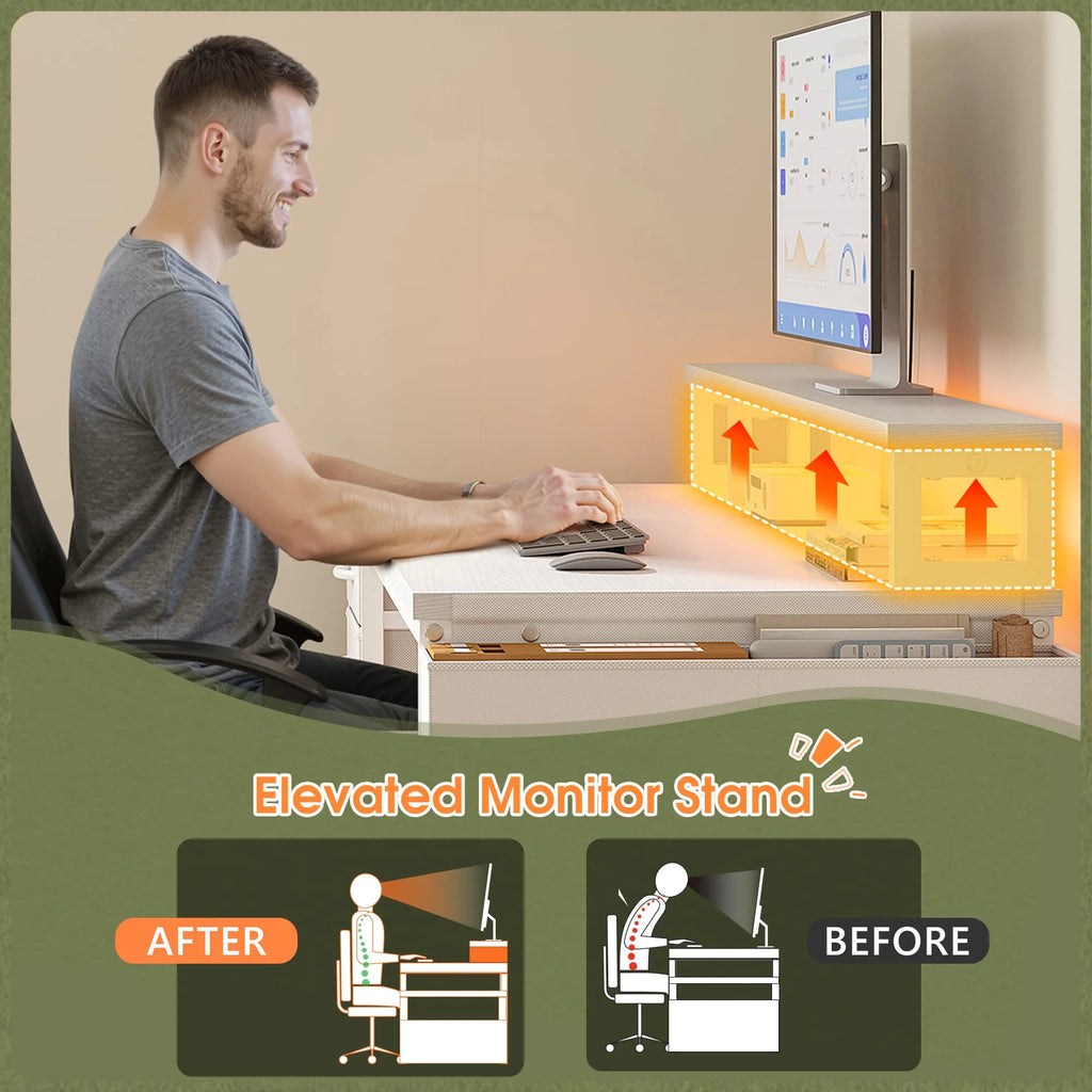 48"&55“ Small Gaming Desk with Remote Control RGB Light