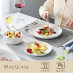 MALACASA 18/36-Piece Ceramic Plate Porcelain Dinnerware Set