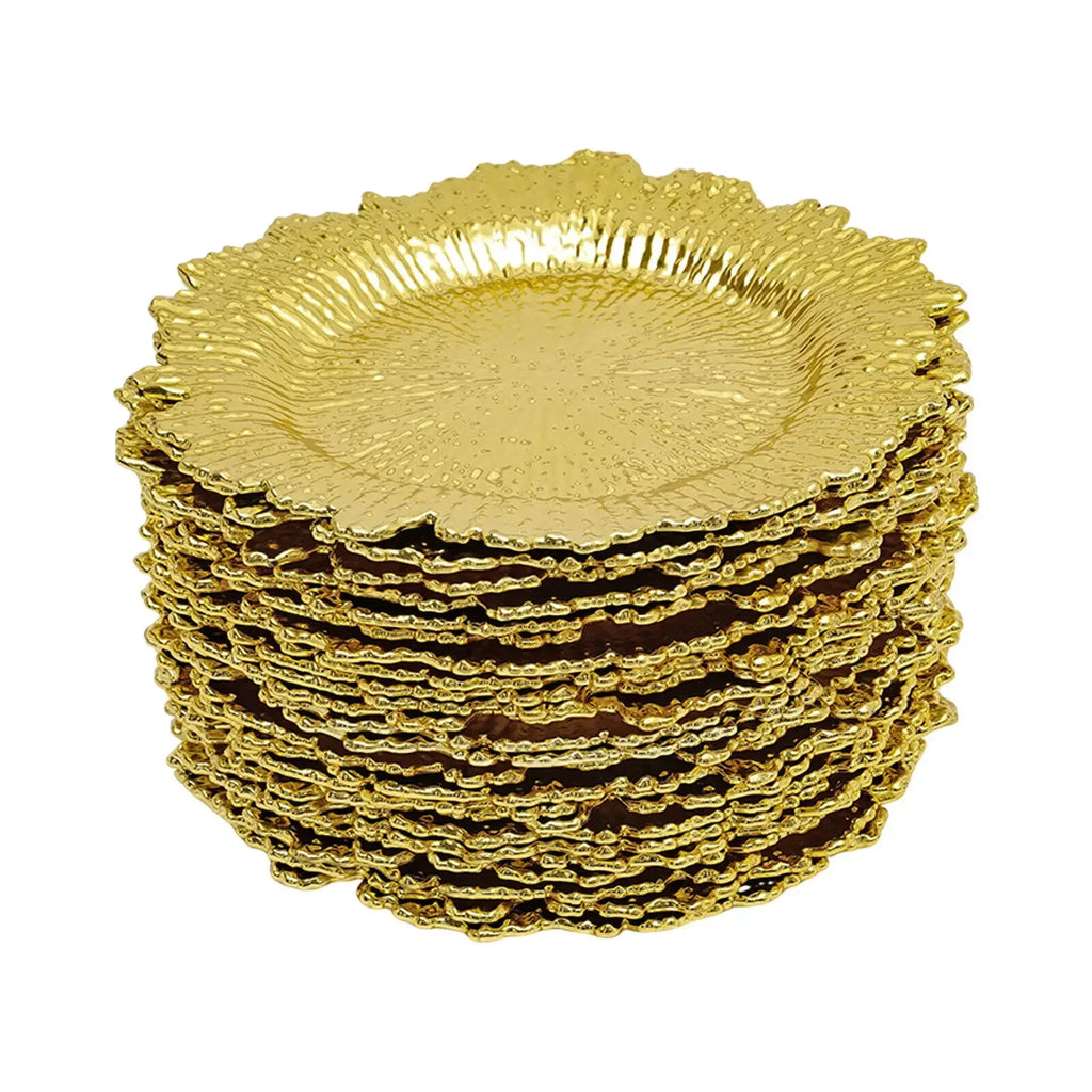24Pcs Gold Chargers PP Plate