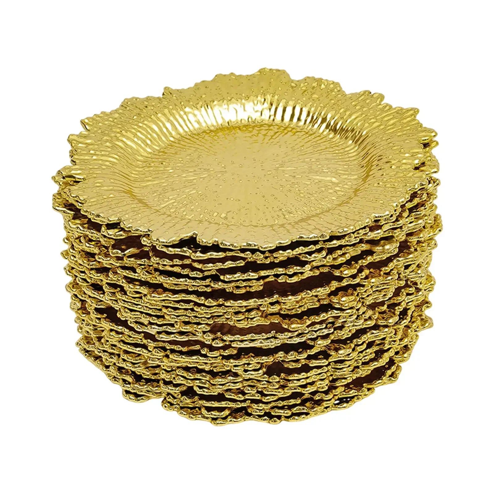 24Pcs Gold Chargers PP Plate