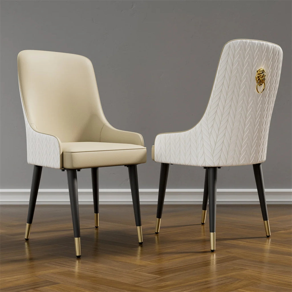 Modern Dining Chair Set of 2 Microfiber Leather