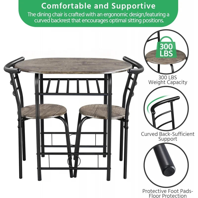 Kitchen Table & Chair Sets 2, Compact Bistro Table Set