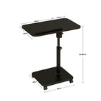 Adjustable Height c-Shaped End Table with Wheels,