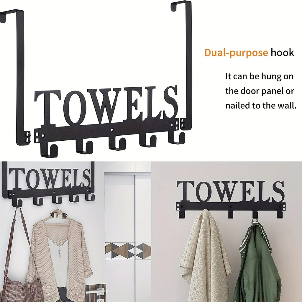 Over The Door Hooks, Towel Rack with 6 Hooks