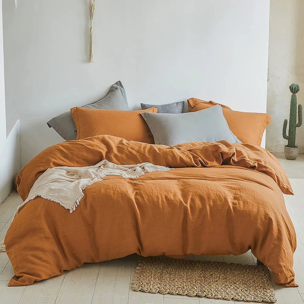 3Pcs100% Linen Bedding Set