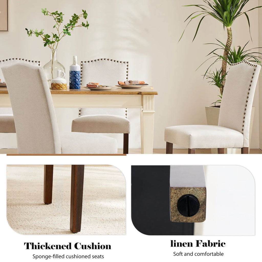 MCQ Dining Chairs Set of 2 Farmhouse Fabric