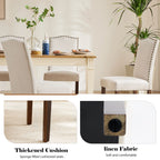 MCQ Dining Chairs Set of 2 Farmhouse Fabric