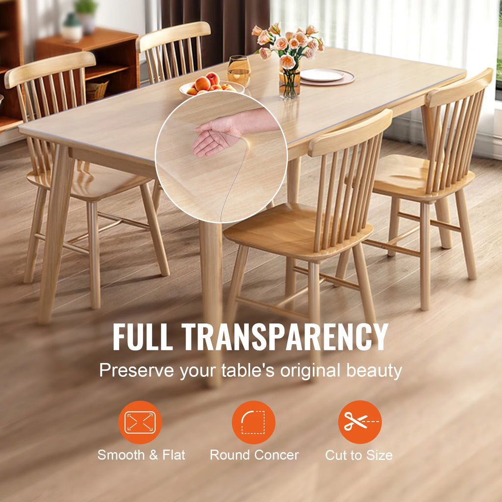 PVC Tablecloth Transparent Table Cloth 1.5mm Waterproof Kitchen