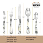 Barenthal Tortue Sandstone Handle Flatware Set 20Pcs Stainless Steel Cutlery