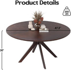 Round Natural Wood Dining Table for Living Room