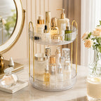 2 Tier 3 Tier Rotating Makeup Organizer 360 Degree Cosmetic Storage Rack