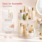 2 Tier 3 Tier Rotating Makeup Organizer 360 Degree Cosmetic Storage Rack