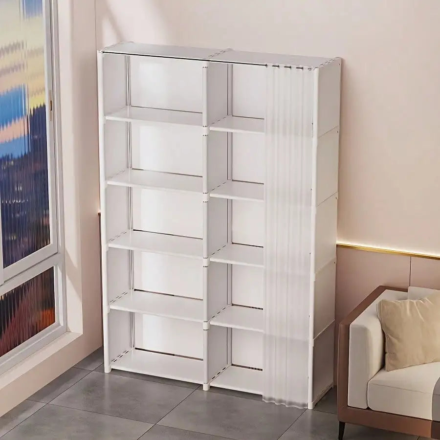 Multi Tier Bookshelf Storage Rack Black Bookcase