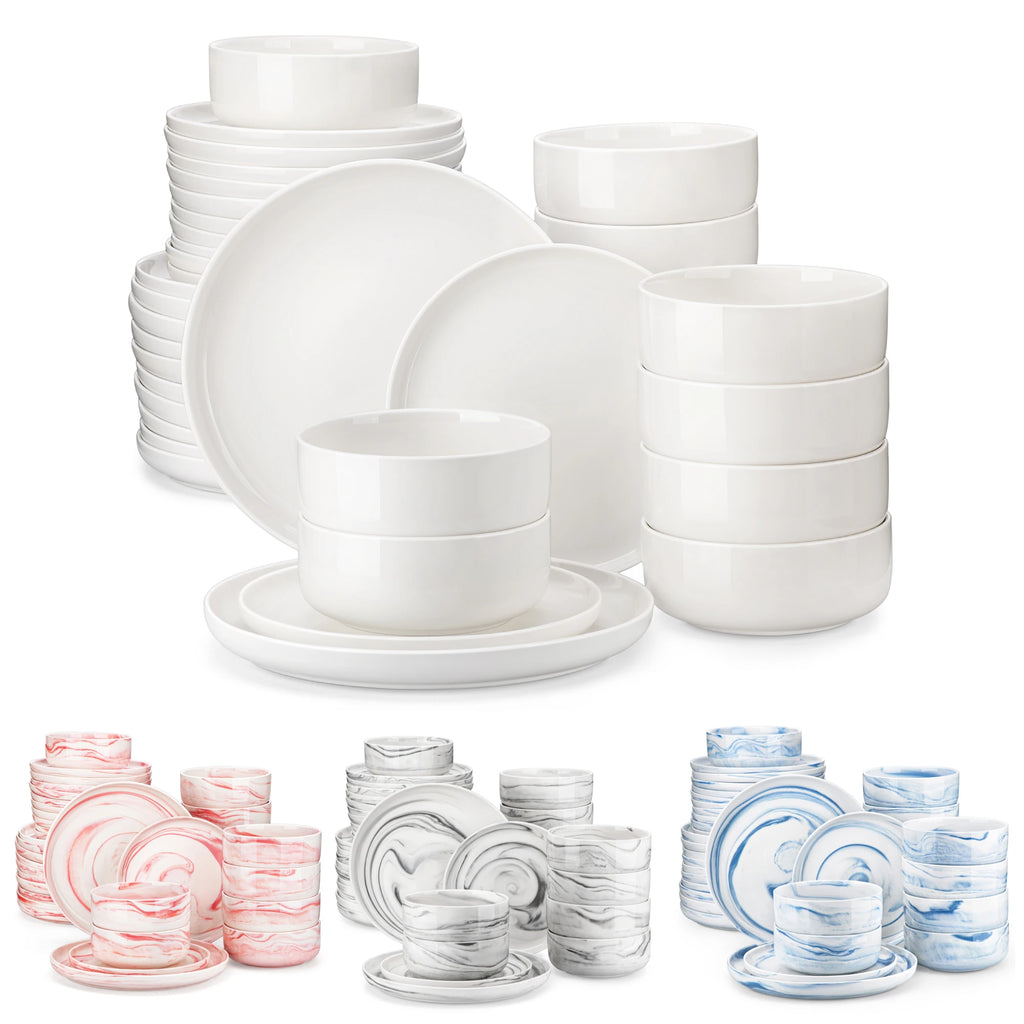 MALACASA 18/36-Piece Ceramic Plate Porcelain Dinnerware Set