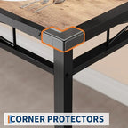 3pcs /set Dining Table Room with Corner Protector, Wood Kitchen Table and Chairs Set of 3 with Upholstered Chairs for Kitchen Room