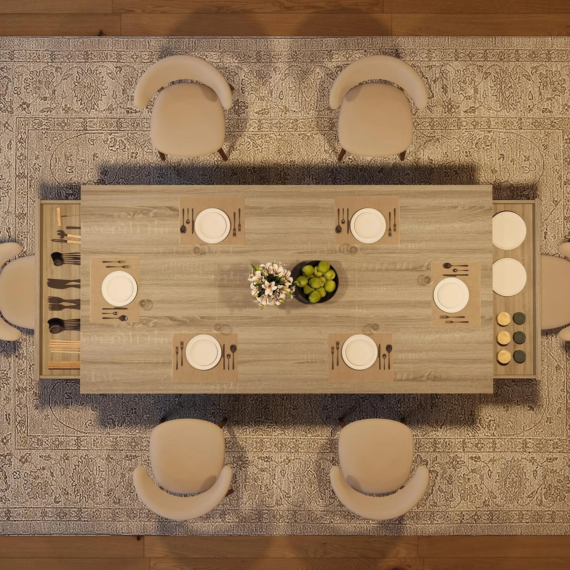 71 Inch Dining Table For 6-8