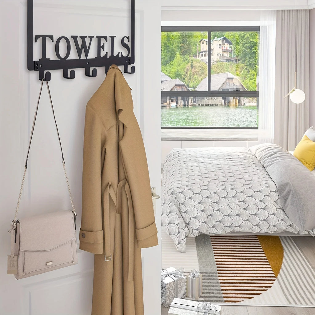 Over The Door Hooks, Towel Rack with 6 Hooks