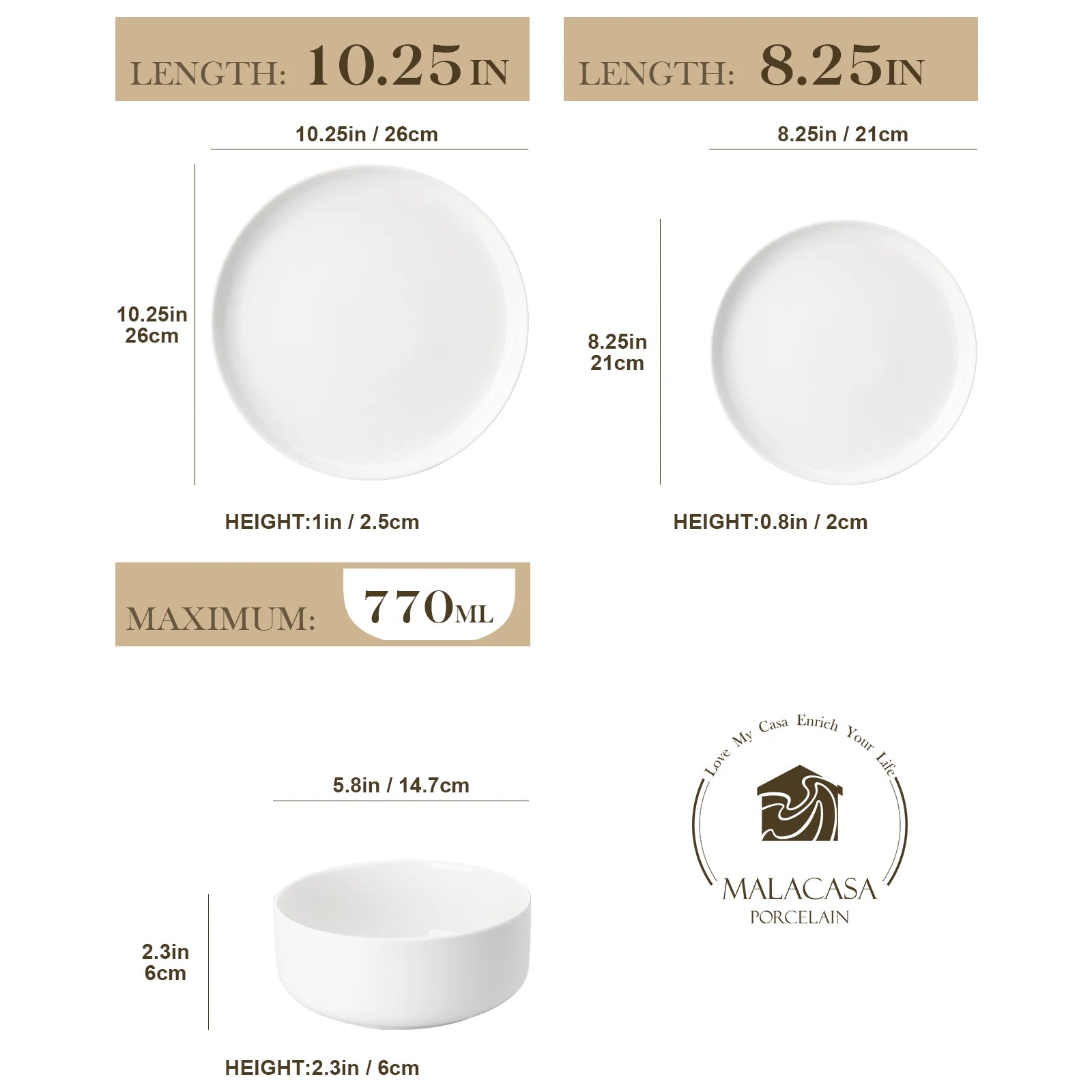 MALACASA 18/36-Piece Ceramic Plate Porcelain Dinnerware Set