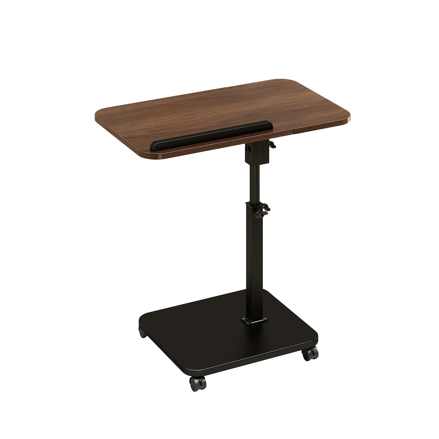 Adjustable Height c-Shaped End Table with Wheels,