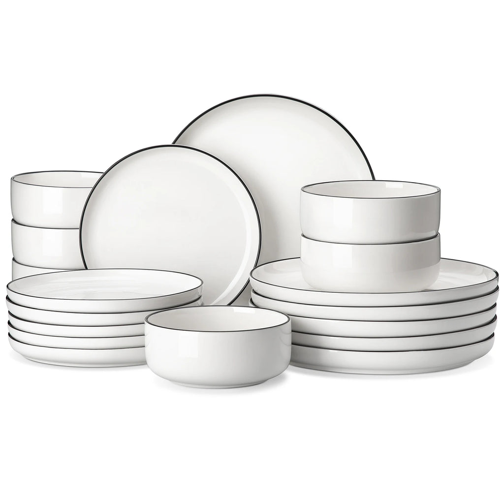 MALACASA 18/36-Piece Ceramic Plate Porcelain Dinnerware Set