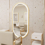 Large LED Oval Bathroom Mirror with Stepless Dimmable Lighted Vanity Mirror