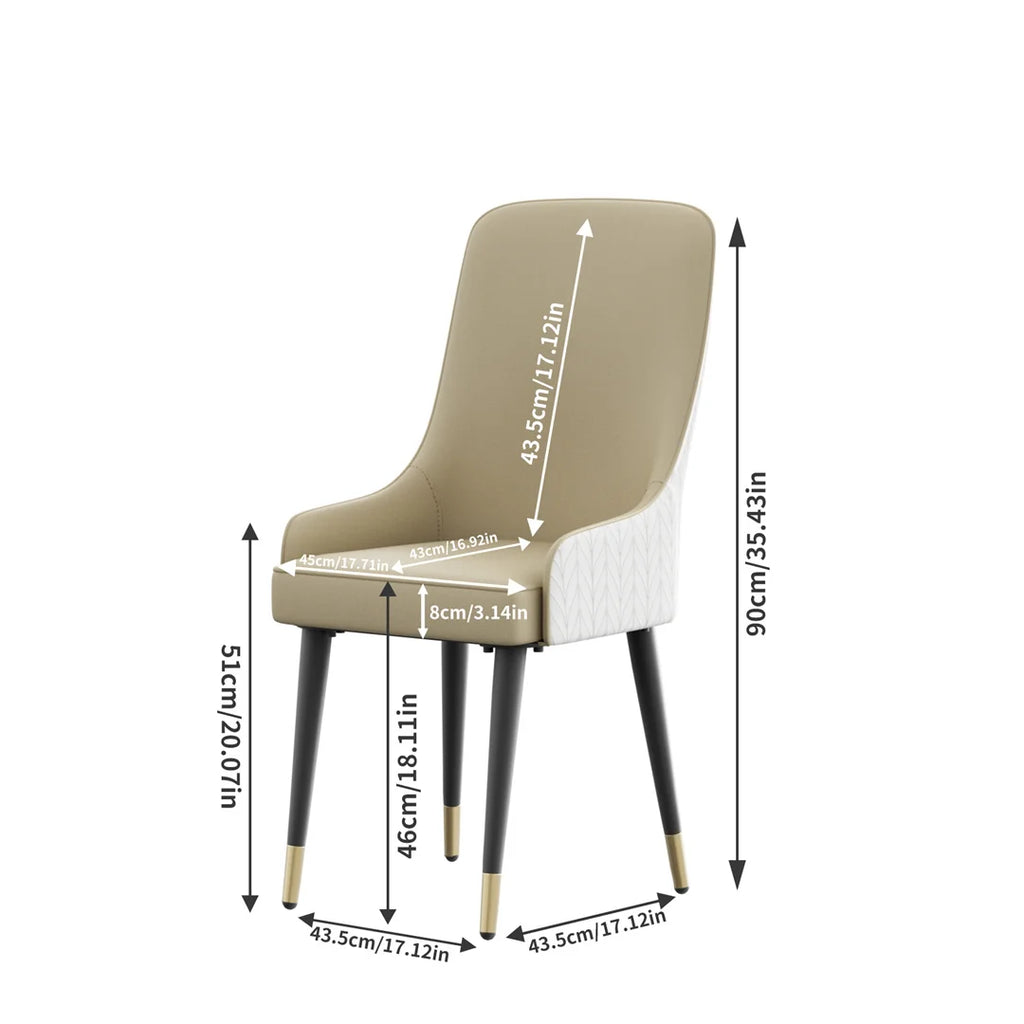 Modern Dining Chair Set of 2 Microfiber Leather