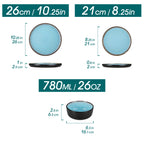 12/16 Piece Ceramic Dinnerware Set Matte Black Stoneware