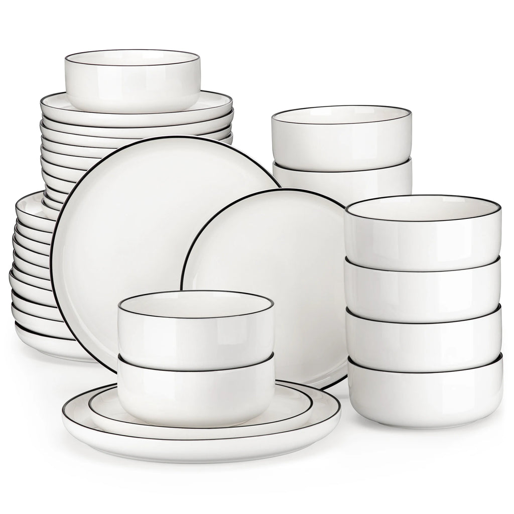 MALACASA 18/36-Piece Ceramic Plate Porcelain Dinnerware Set